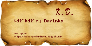 Kökény Darinka névjegykártya
